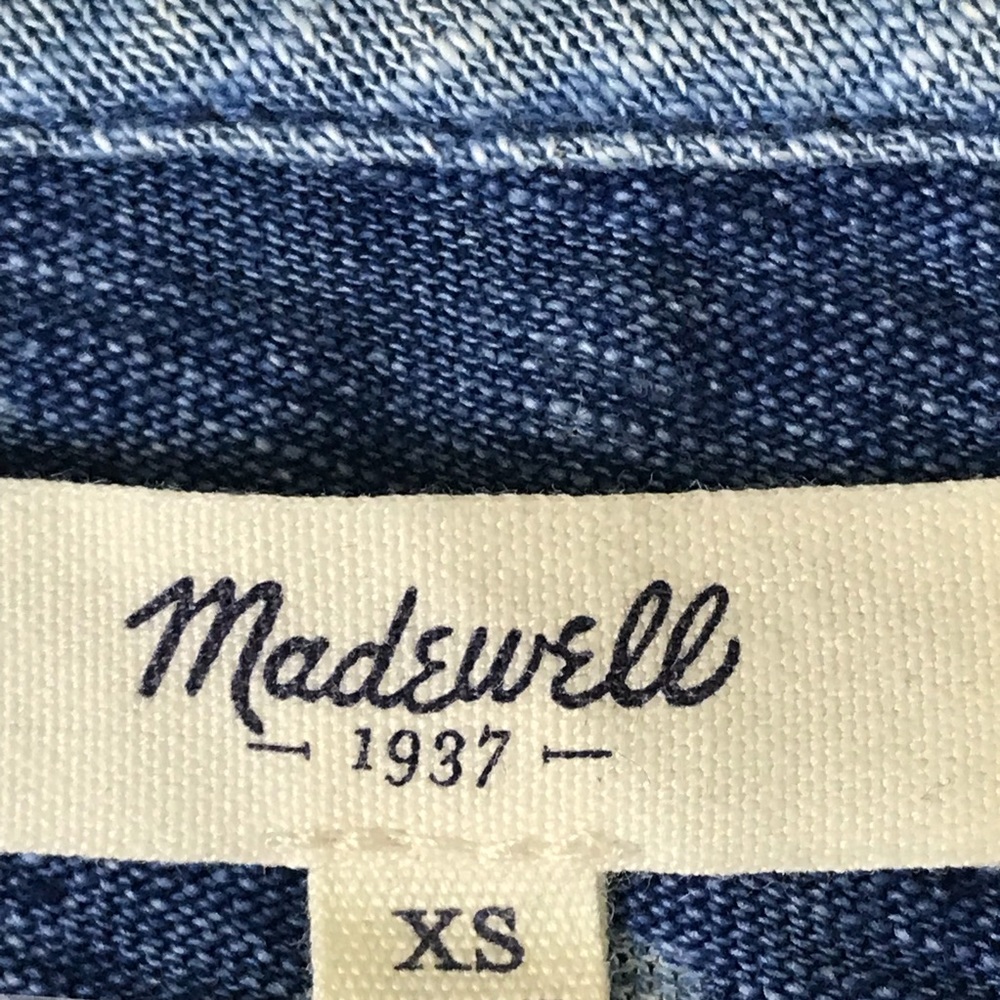 Madewell Long Sleeve Top XS Women Blue Polka Dot - Picture 6 of 8